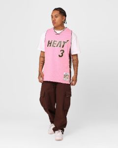 Mitchell & Ness Miami Heat Dwyane Wade Brown Sugar Bacon Swing Jersey Pink sold by Culture Kings