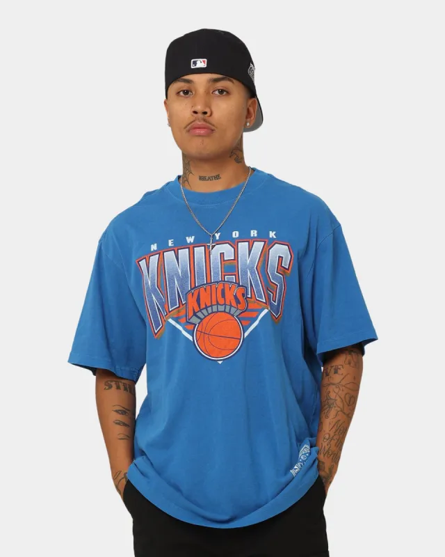 Mitchell & Ness New York Knicks Metallic Shadow T-Shirt Faded Blue sold by Culture Kings