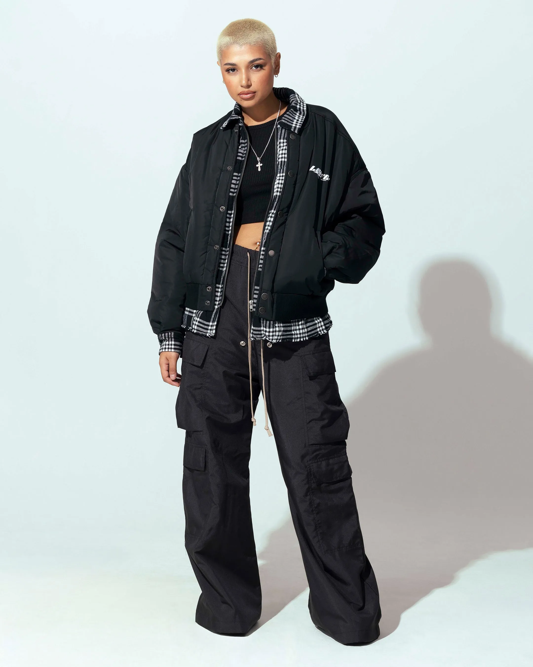Loiter Shadow Layered Bomber Jacket Black sold by Culture Kings product image thumbnail 3