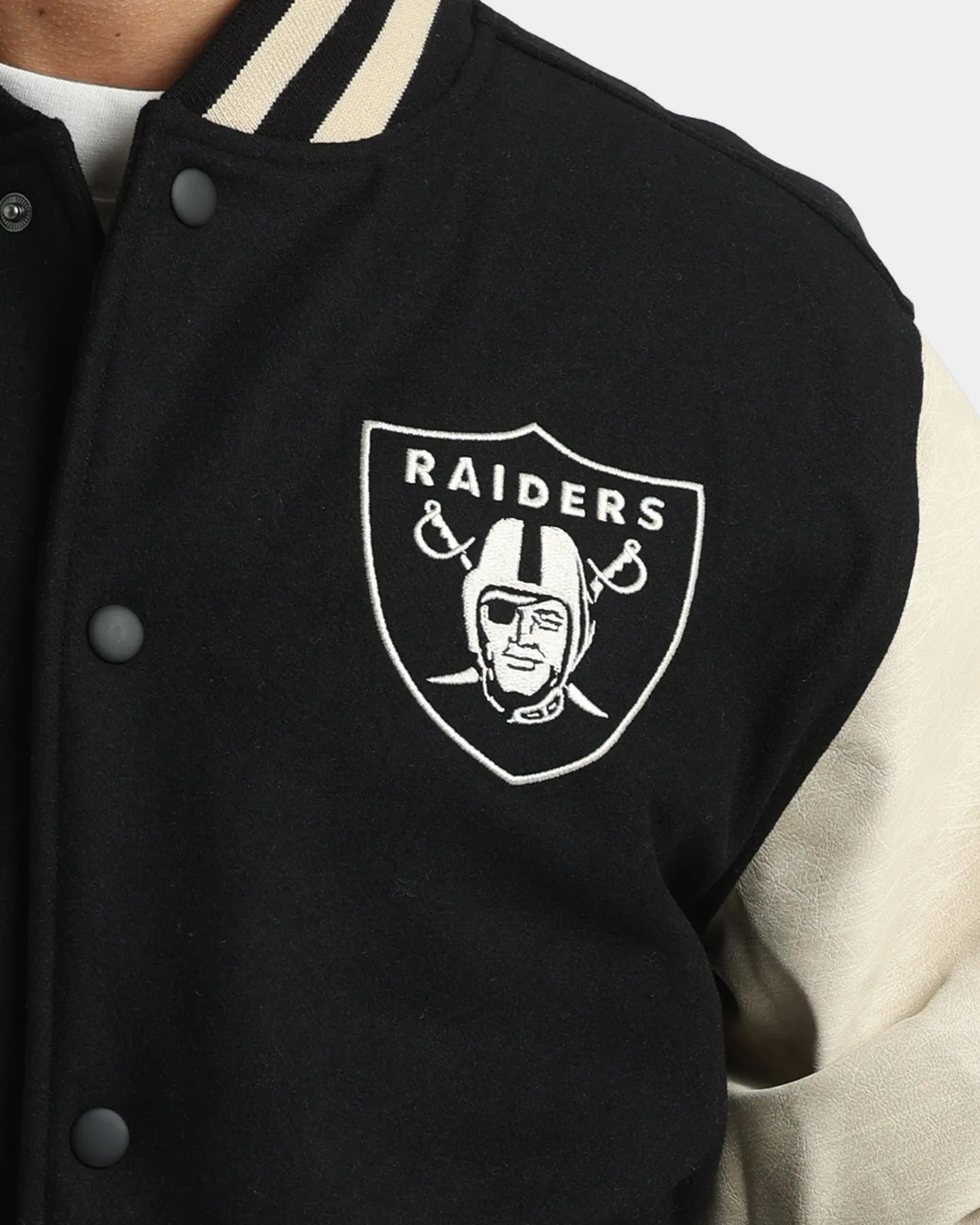 New Era Las Vegas Raiders Varsity Jacket Black/Light Tan sold by Culture Kings product image thumbnail 3