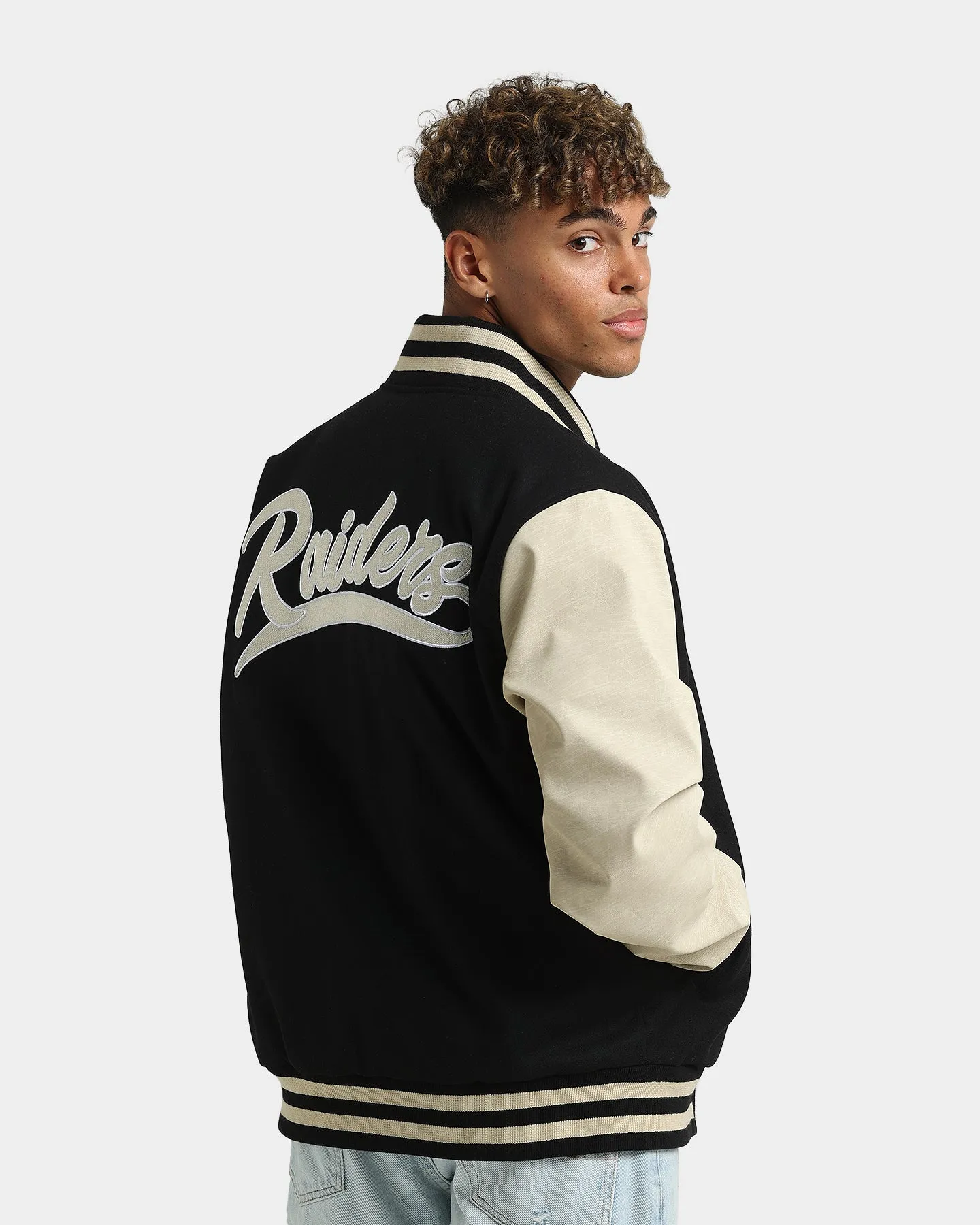 New Era Las Vegas Raiders Varsity Jacket Black/Light Tan sold by Culture Kings