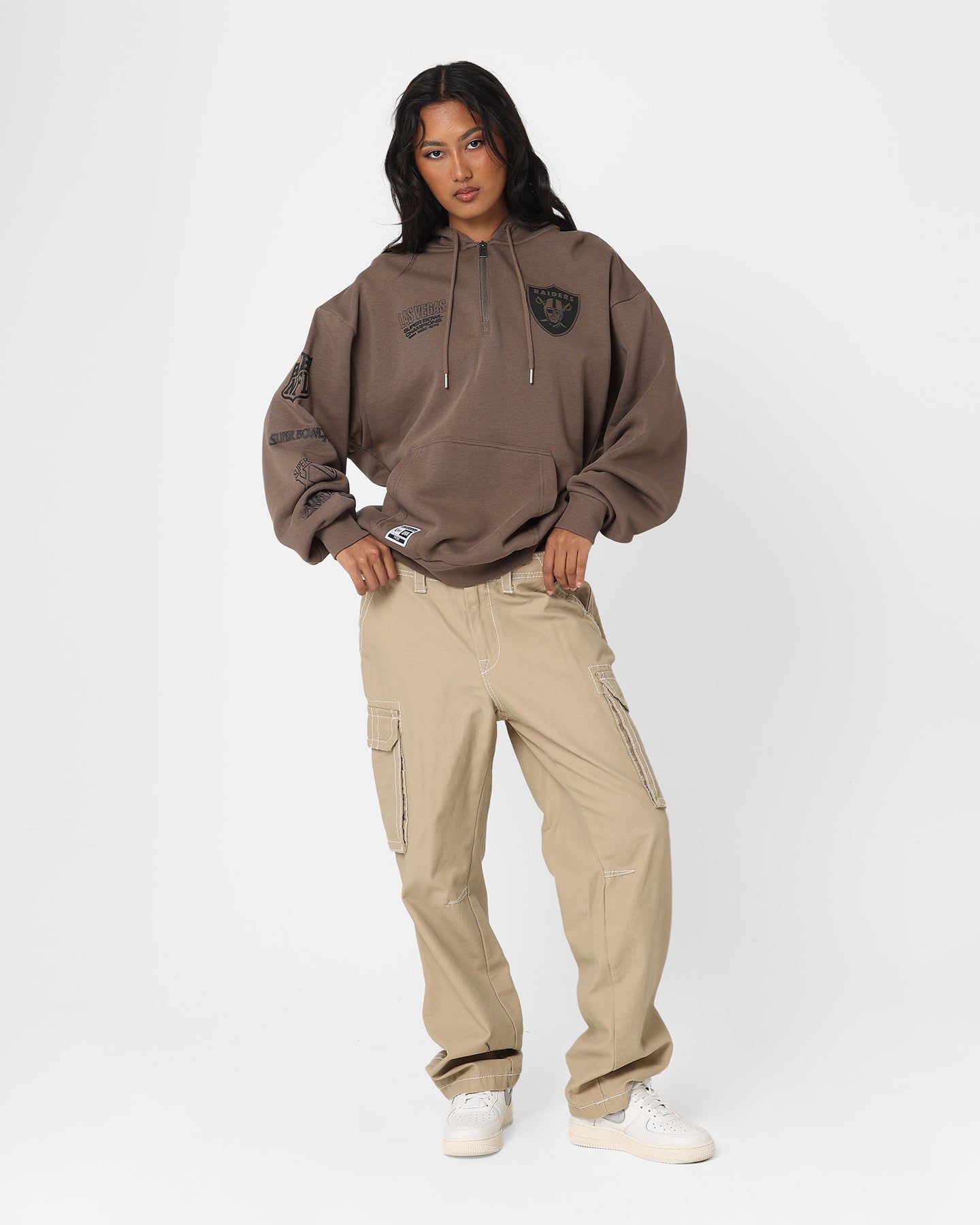 New Era Las Vegas Raiders 1/4 Zip Hoodie Brown sold by Culture Kings