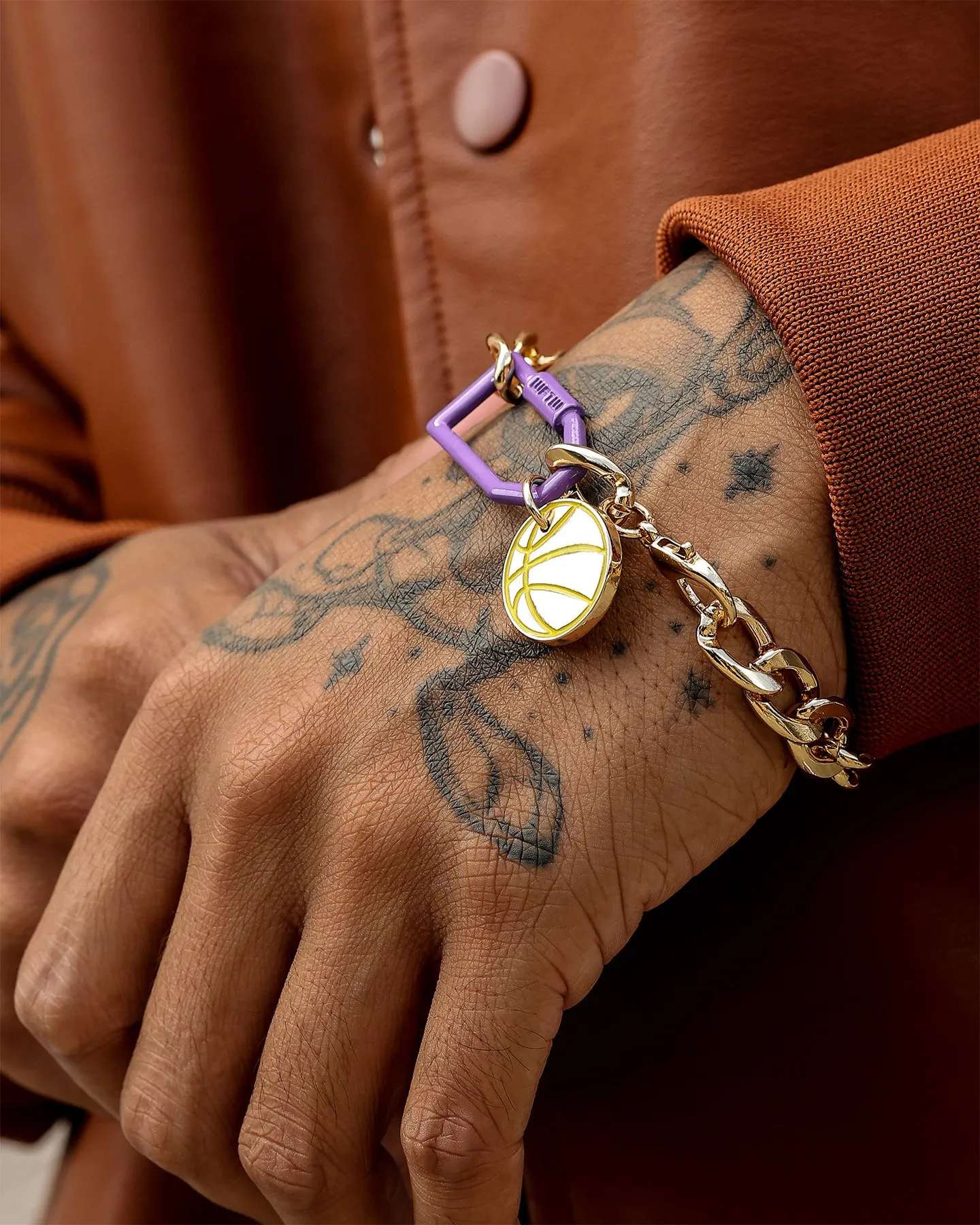 Wild for the Weekend Slam Dunk Basketball Bracelet Purple/Yellow/Gold sold by Culture Kings product image thumbnail 3