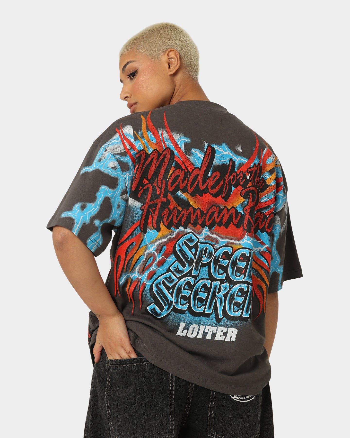 Loiter Speed Seeker Vintage T-Shirt Charcoal sold by Culture Kings product image thumbnail 2