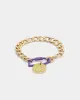 Wild for the Weekend Slam Dunk Basketball Bracelet Purple/Yellow/Gold sold by Culture Kings