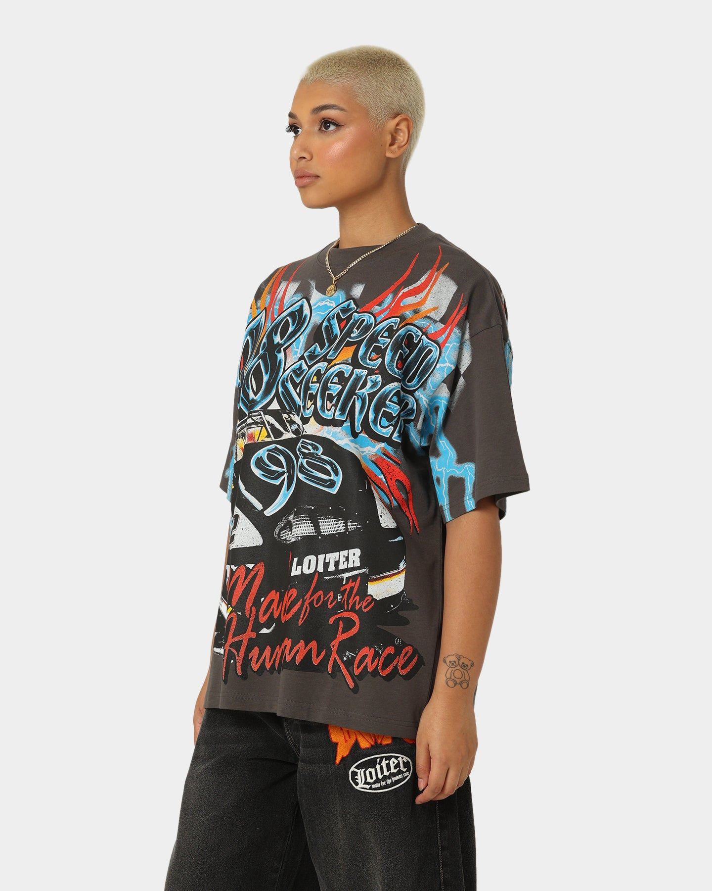 Loiter Speed Seeker Vintage T-Shirt Charcoal sold by Culture Kings product image thumbnail 7