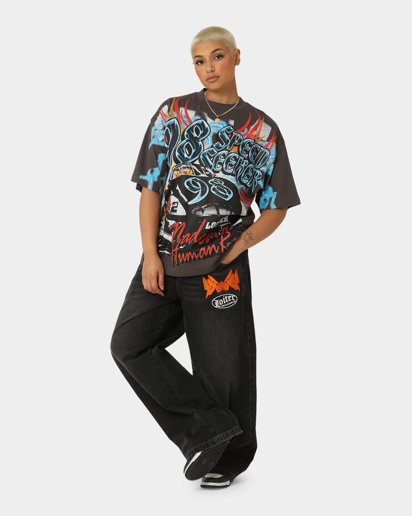 Loiter Speed Seeker Vintage T-Shirt Charcoal sold by Culture Kings product image thumbnail 3