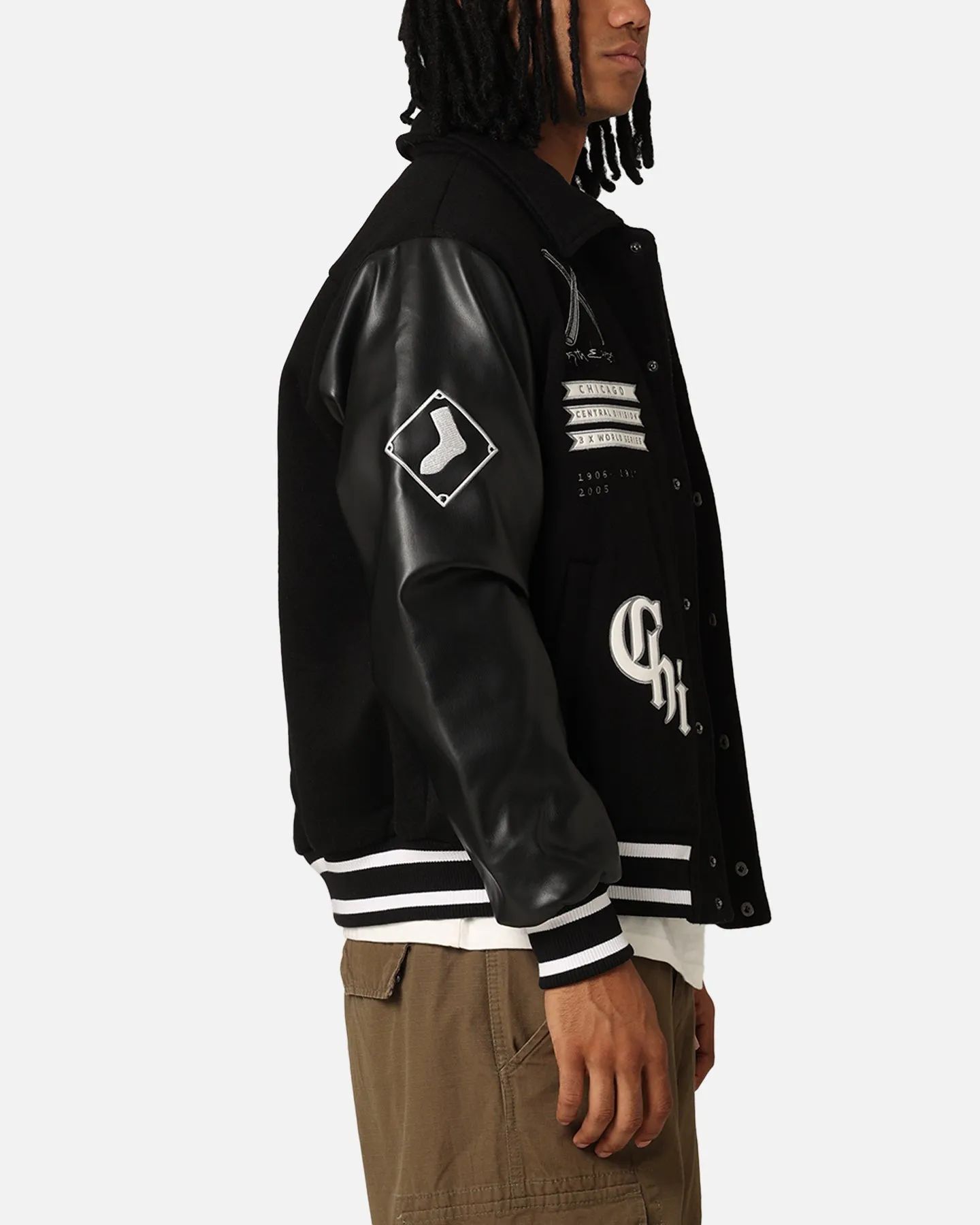 Majestic Athletic Chicago White Sox City PU Melton Letterman Jacket Faded Black sold by Culture Kings product image thumbnail 4
