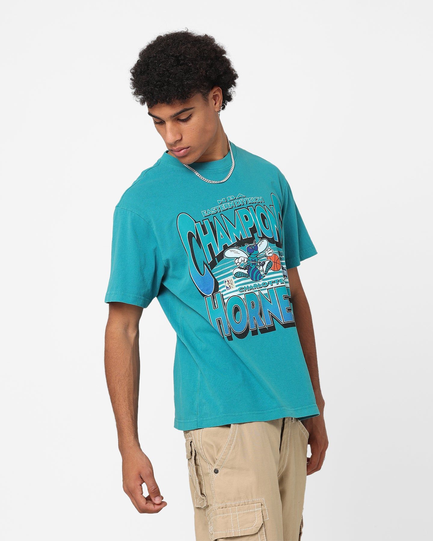 Mitchell & Ness Charlotte Hornets NBA Champs T-Shirt Teal sold by Culture Kings product image thumbnail 5