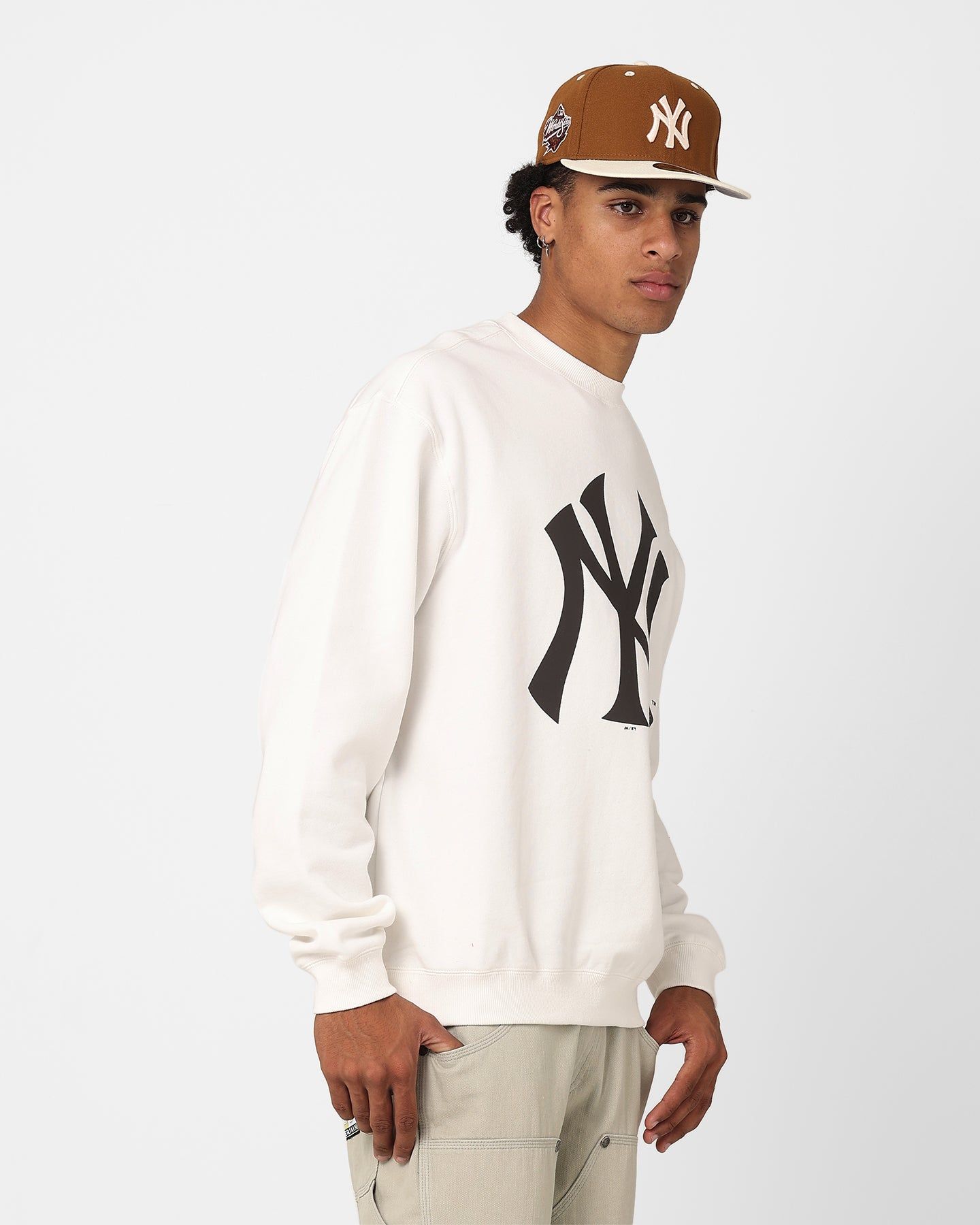 Majestic Athletic New York Yankees Core Crewneck Sweatshirt Vintage White sold by Culture Kings product image thumbnail 5