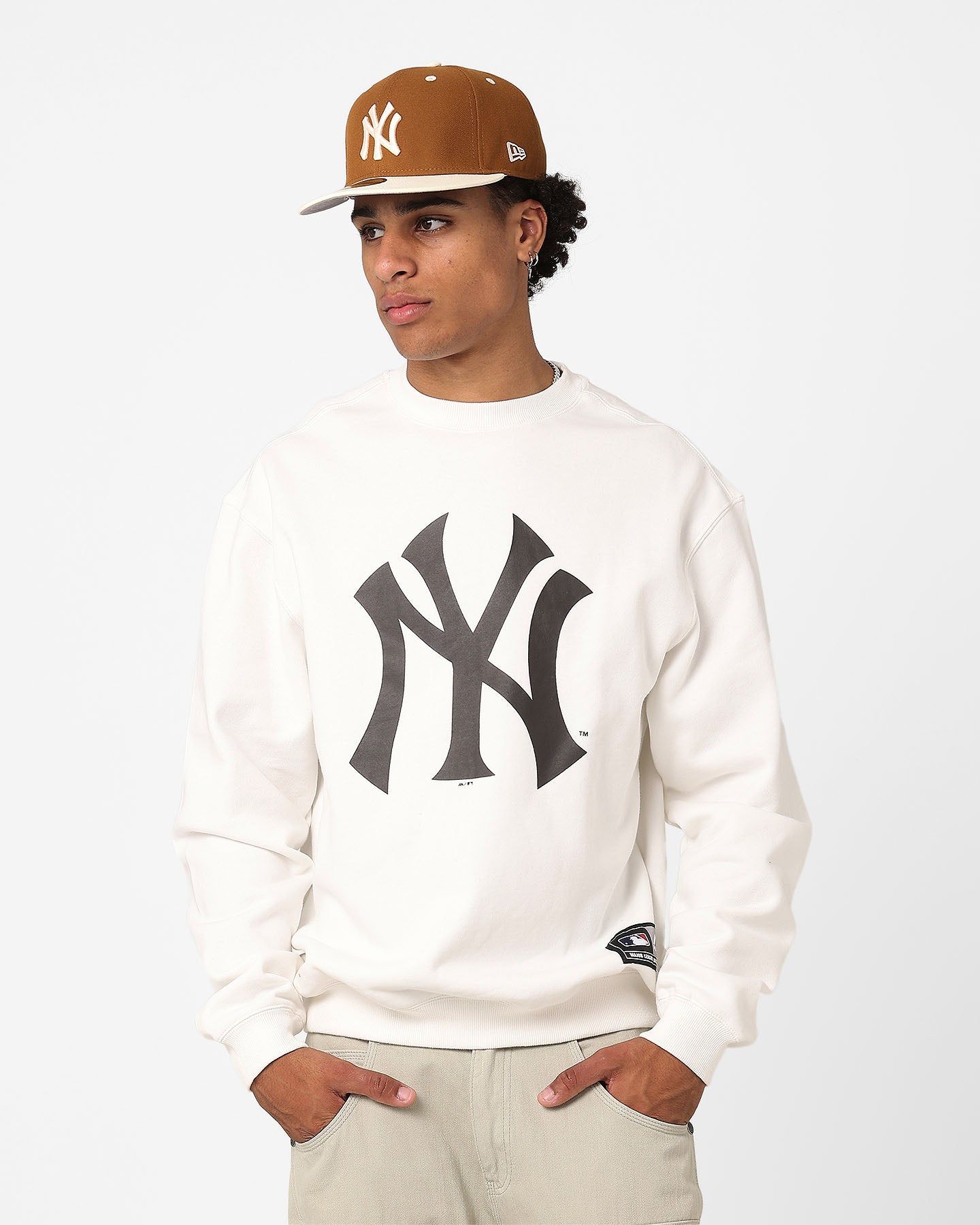 Majestic Athletic New York Yankees Core Crewneck Sweatshirt Vintage White sold by Culture Kings