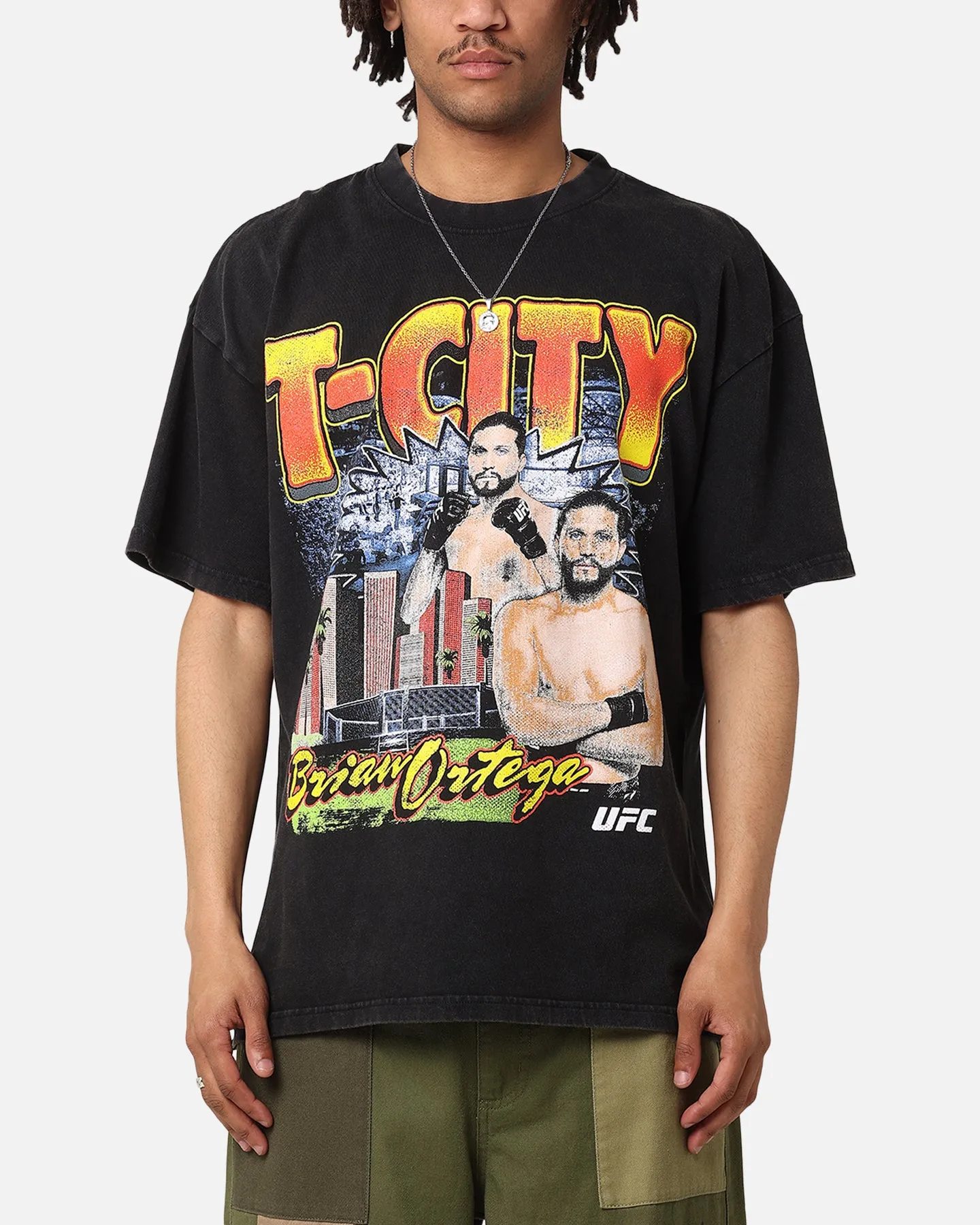UFC By Culture Kings Brian Ortega T-City Vintage T-Shirt Black Acidwash sold by Culture Kings
