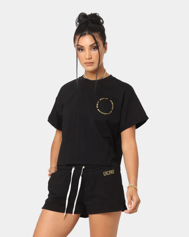 Dead Studios Women's Razor Wire Crop T-Shirt Black Gold made by Culture Kings
