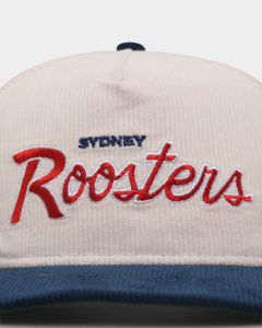 New Era Sydney Roosters 'NRL Retro Script Corduroy' Golfer Snapback Chrome White sold by Culture Kings