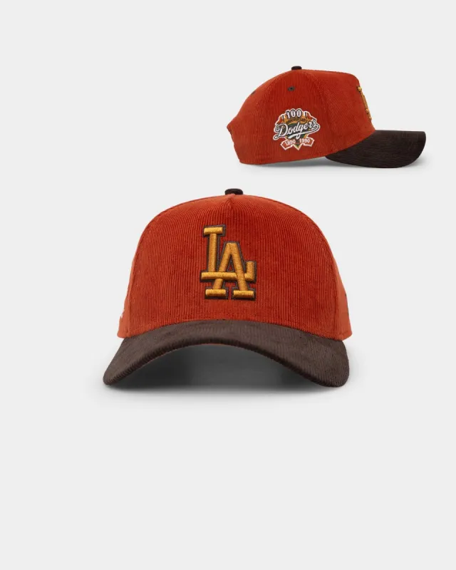 New Era Los Angeles Dodgers 'Pumpkin Spice Corduroy' 9FORTY A-Frame Snapback Copper/Brown sold by Culture Kings