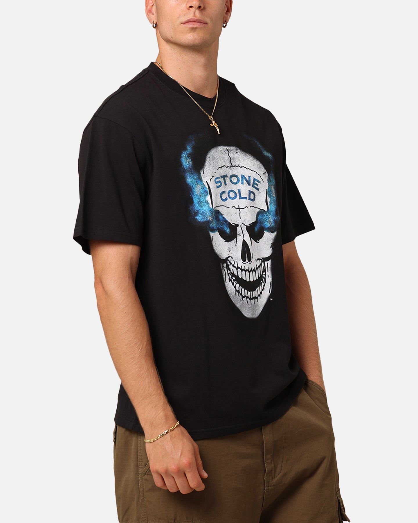 Mitchell & Ness X WWE Stone Cold Steve Austin Skull T-Shirt Overdyed Black sold by Culture Kings product image thumbnail 5