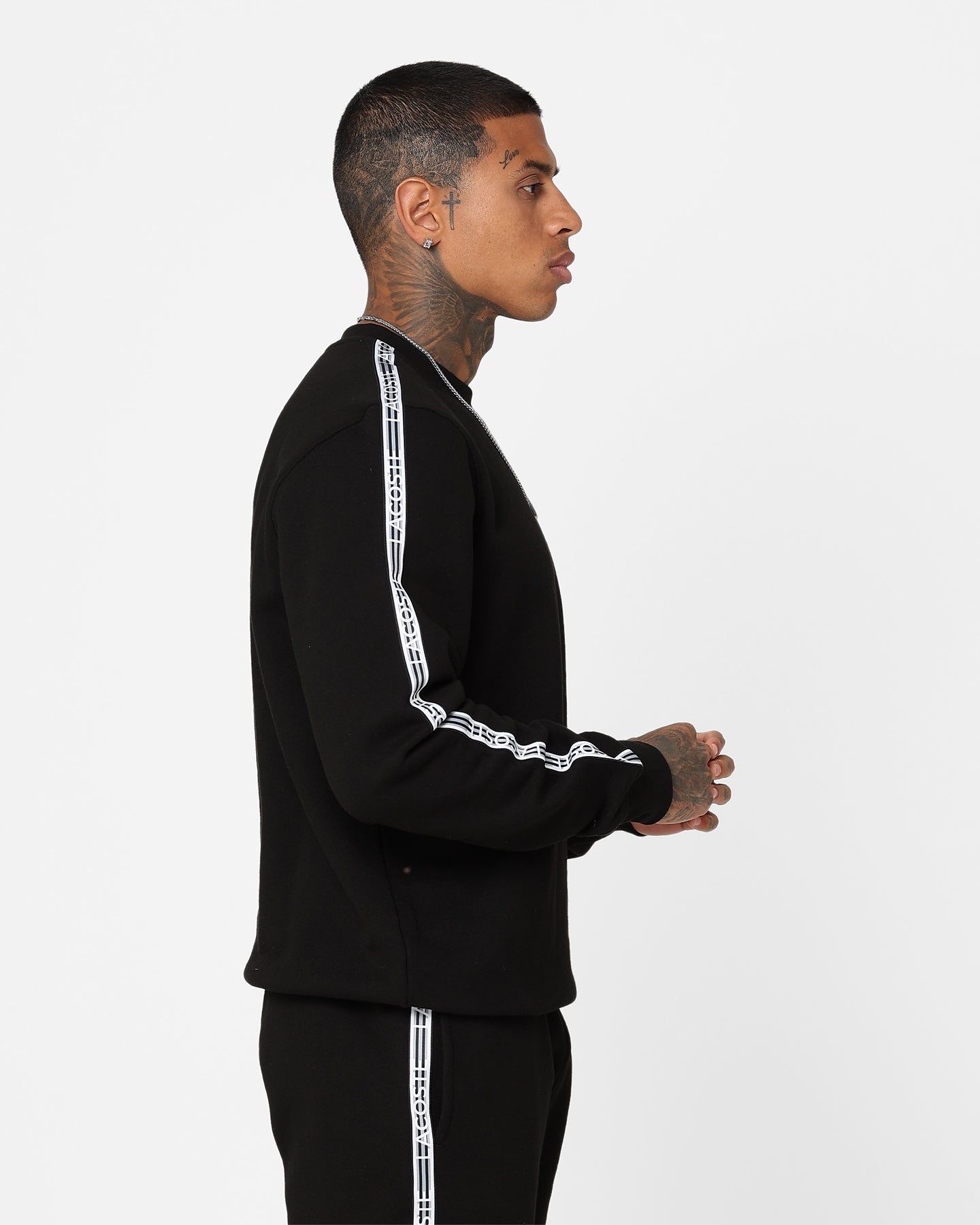 Lacoste Logo Tape Fleece Crewneck Sweatshirt Black sold by Culture Kings product image thumbnail 5