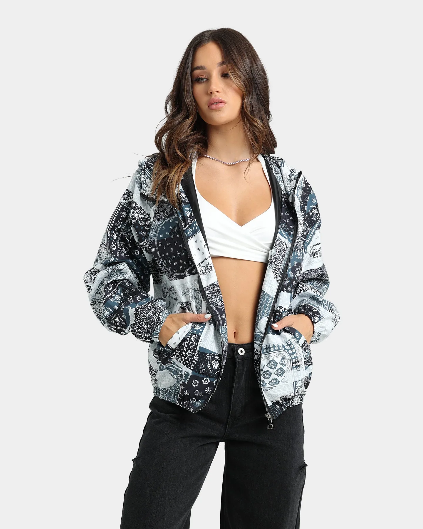 XXIII Women's Mylah Bandana Puffer Jacket Black/White sold by Culture Kings