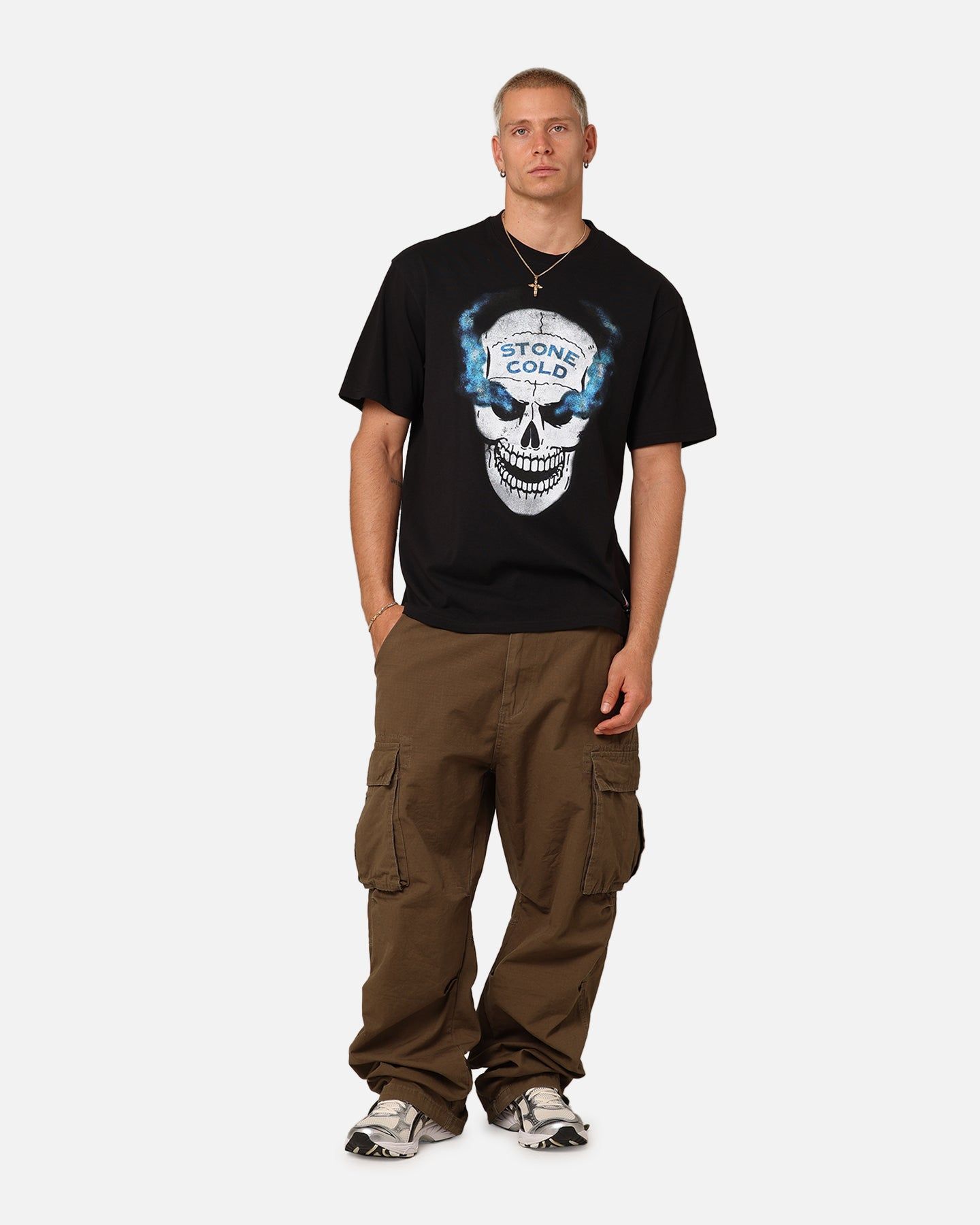 Mitchell & Ness X WWE Stone Cold Steve Austin Skull T-Shirt Overdyed Black sold by Culture Kings product image thumbnail 2