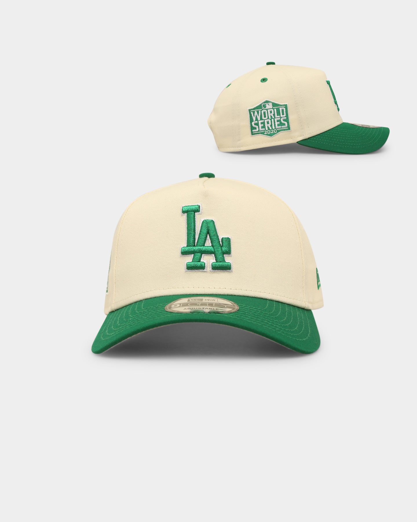 New Era Los Angeles Dodgers 'Lucky Green' 9FORTY A-Frame Snapback Chrome White sold by Culture Kings