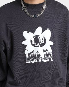 Loiter Utopia Fleur Crewneck Charcoal sold by Culture Kings