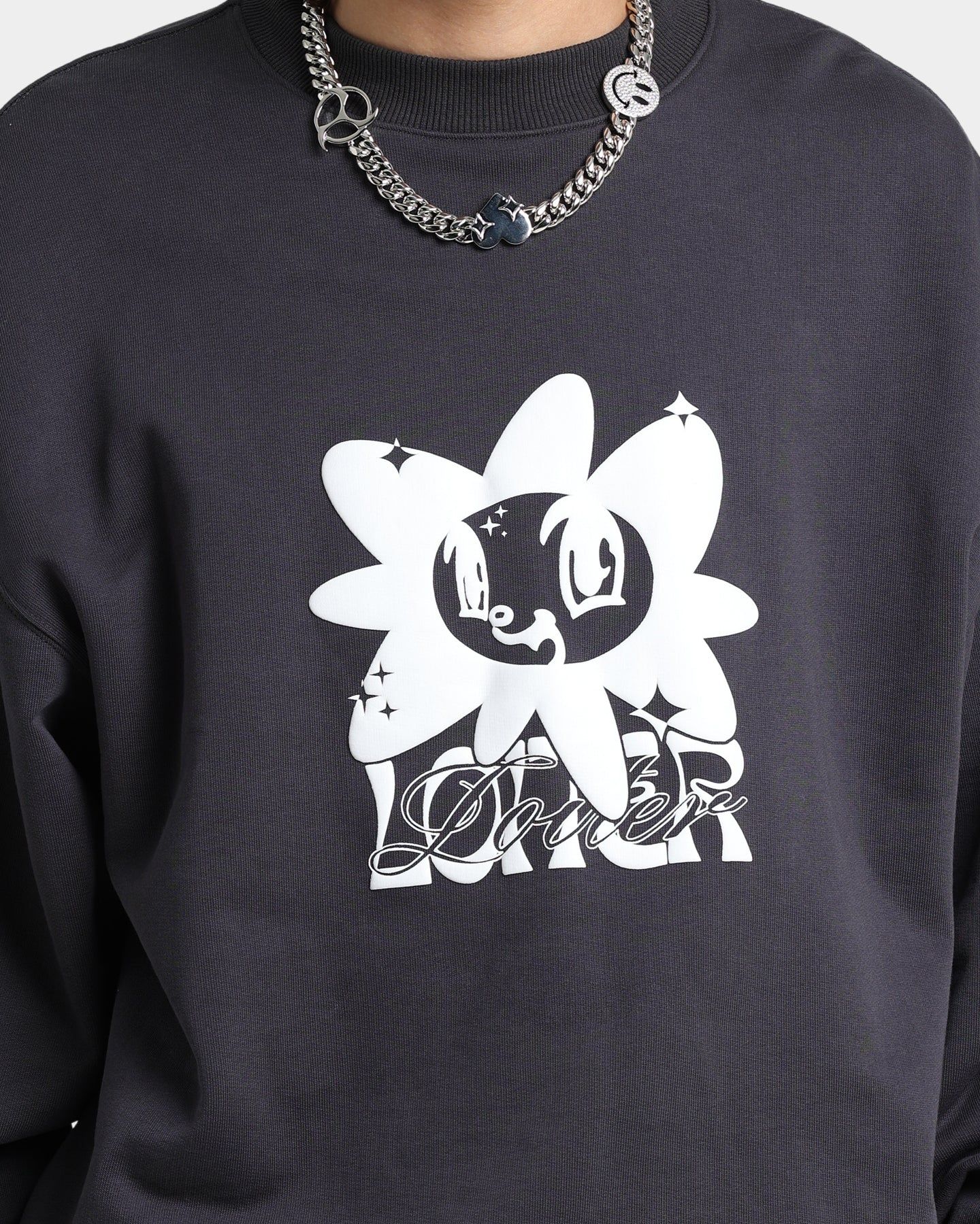 Loiter Utopia Fleur Crewneck Charcoal sold by Culture Kings product image thumbnail 4
