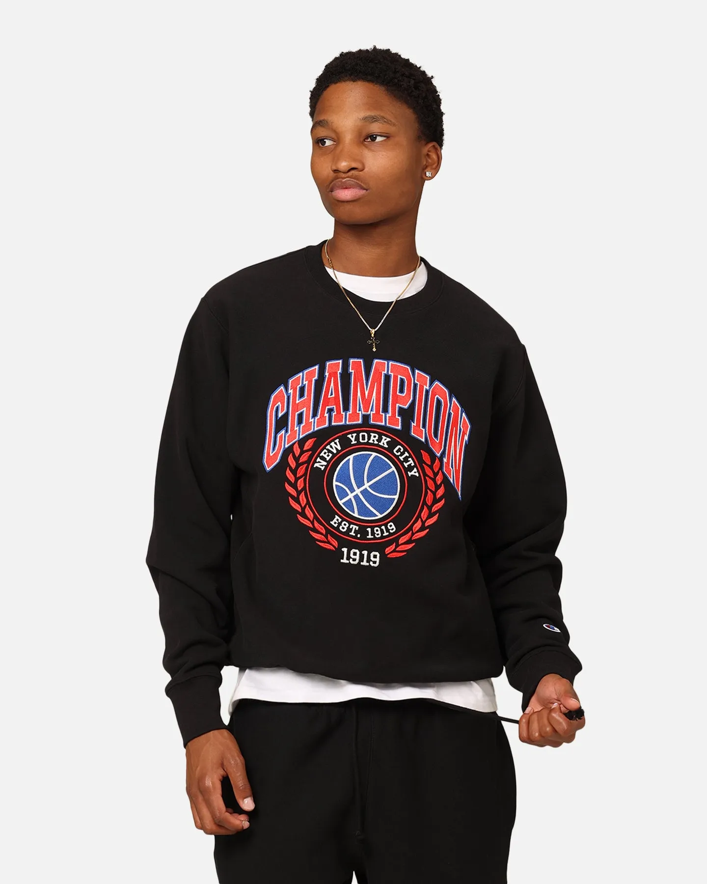 Champion Reverse Weave Field Basketball Crewneck Black sold by Culture Kings