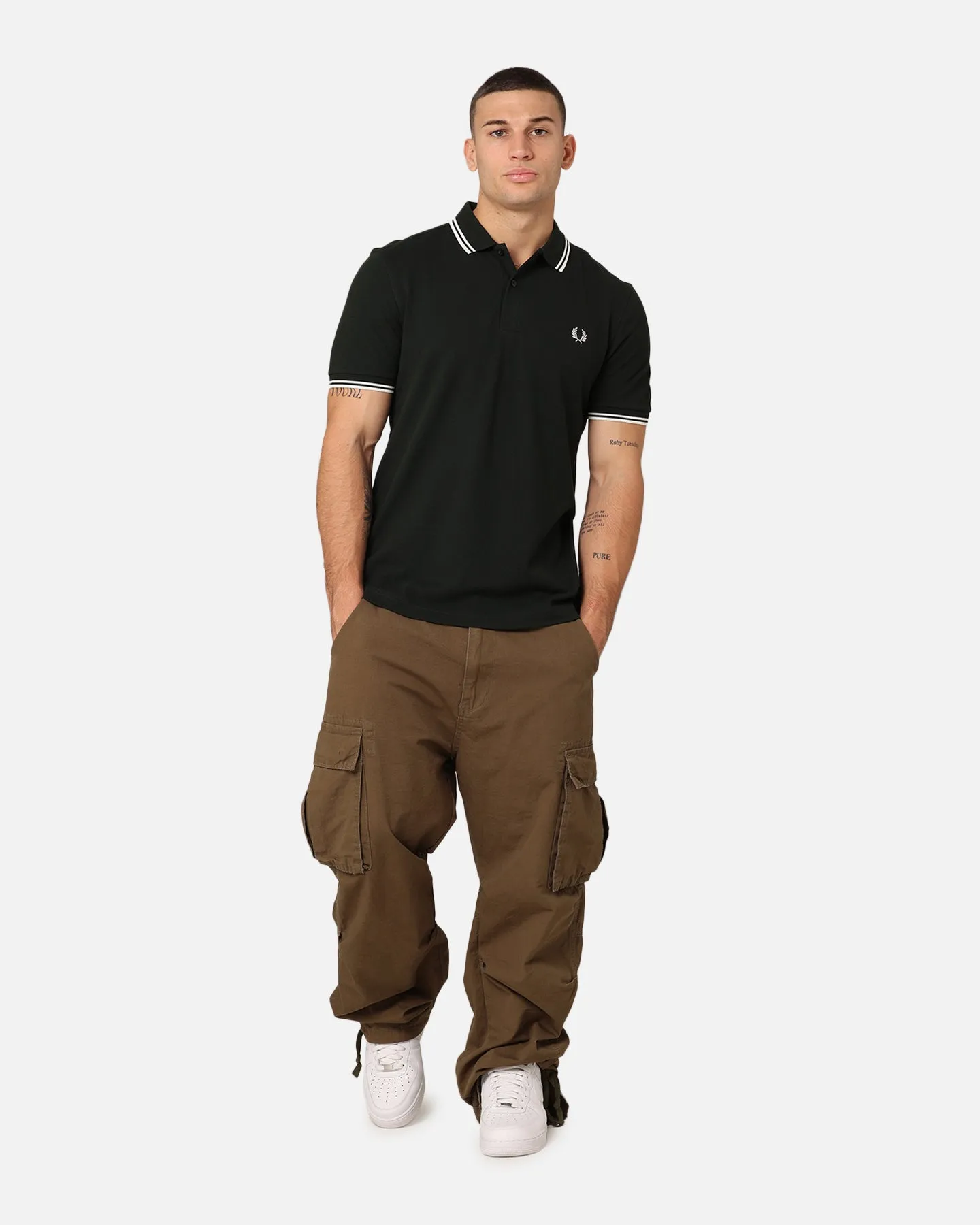 Fred Perry Twin Tipped Polo Shirt Night Green/Snow White sold by Culture Kings product image thumbnail 2