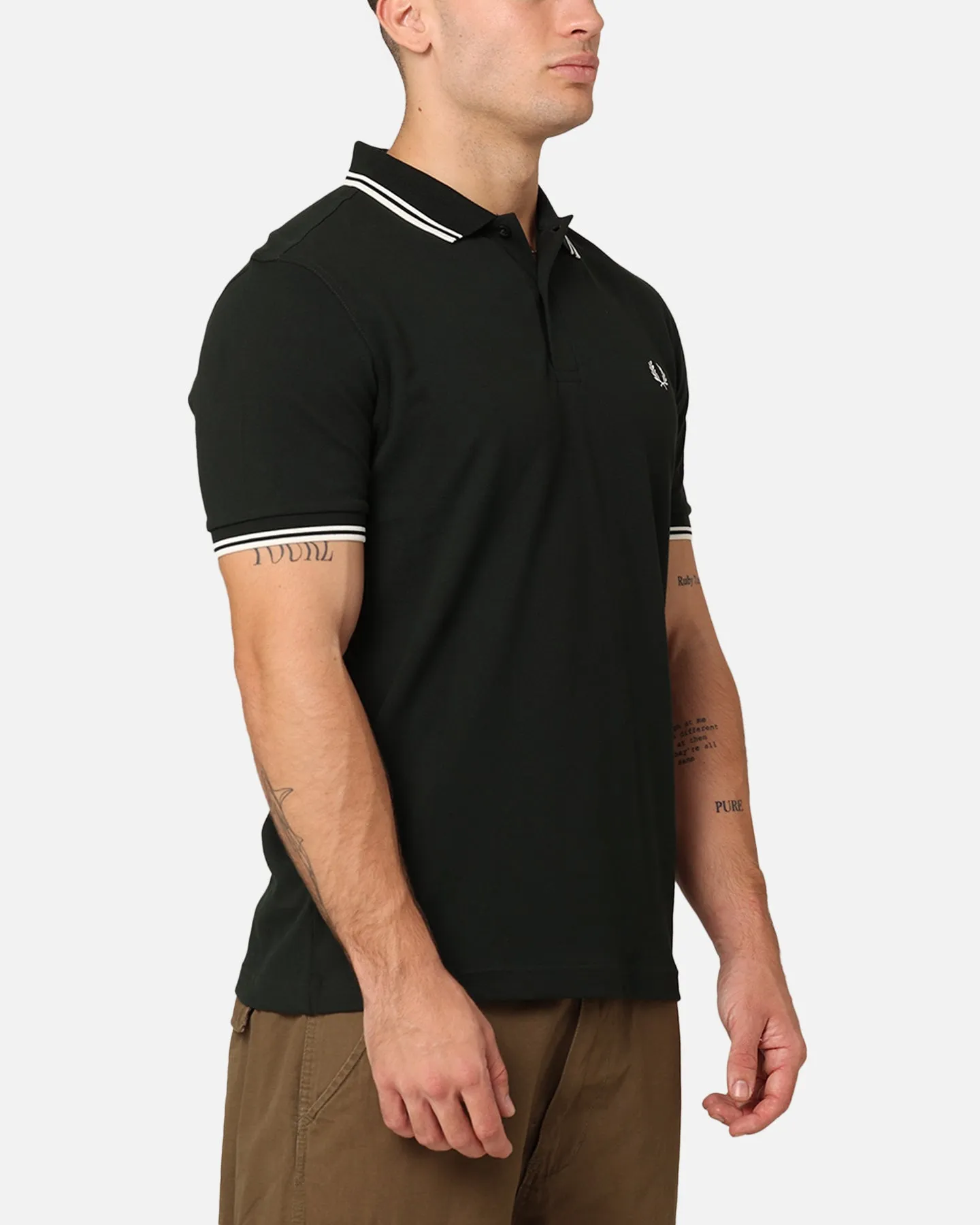 Fred Perry Twin Tipped Polo Shirt Night Green/Snow White sold by Culture Kings product image thumbnail 4