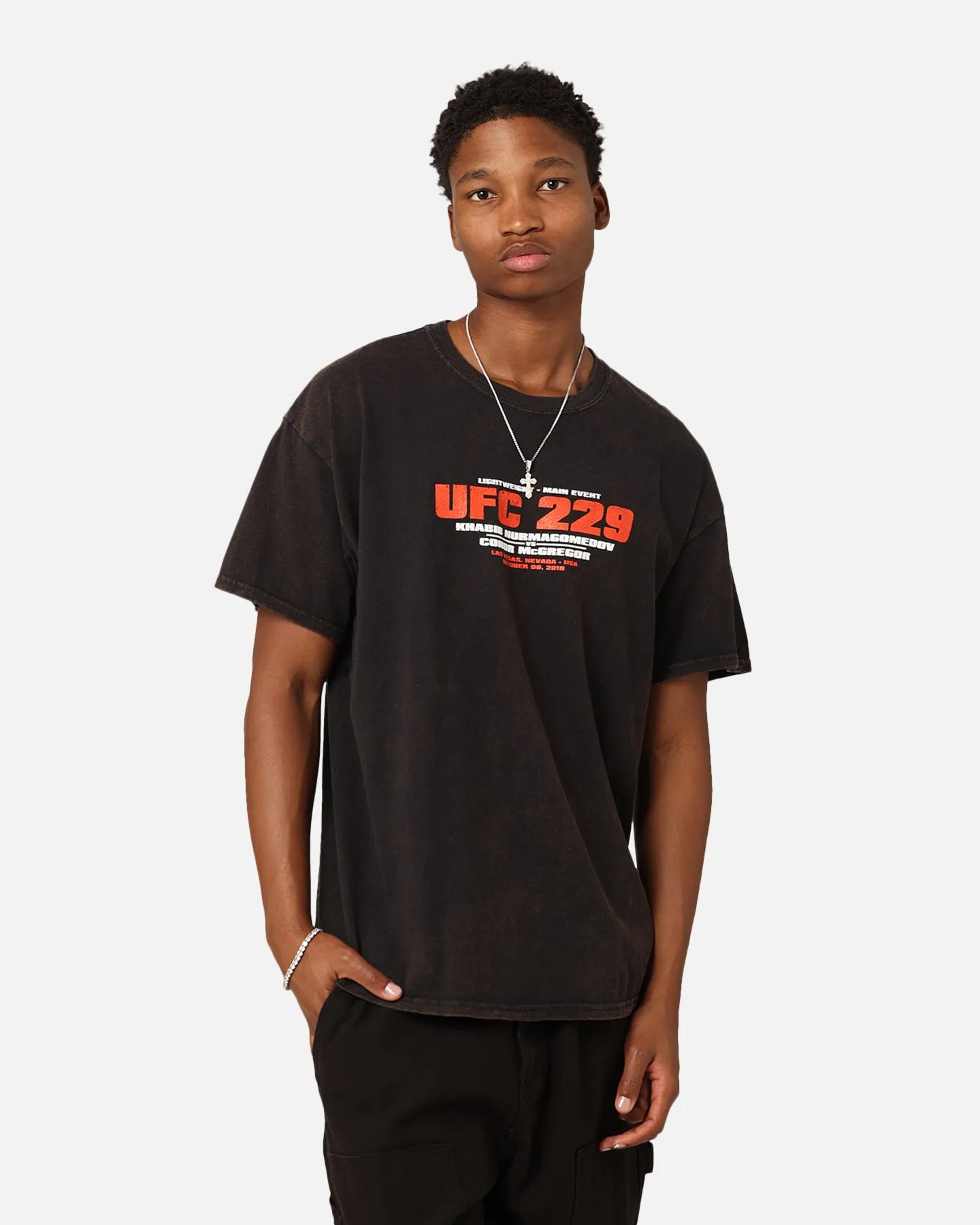 UFC By Goat Crew 229 Card: Khabib Nurmagomedov Vs. Conor McGregor T-Shirt Black Wash sold by Culture Kings product image thumbnail 2