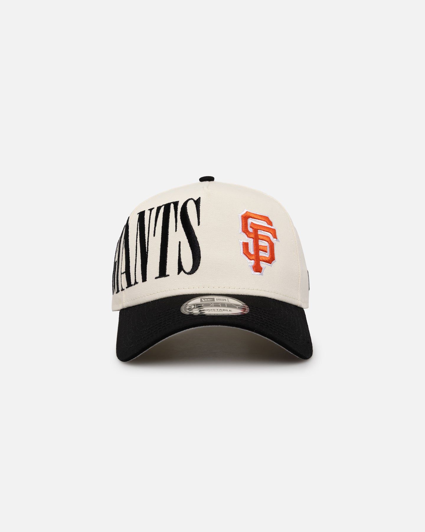 New Era San Francisco Giants 'Tall Text' 9FORTY A-Frame Snapback Chrome White/OTC sold by Culture Kings