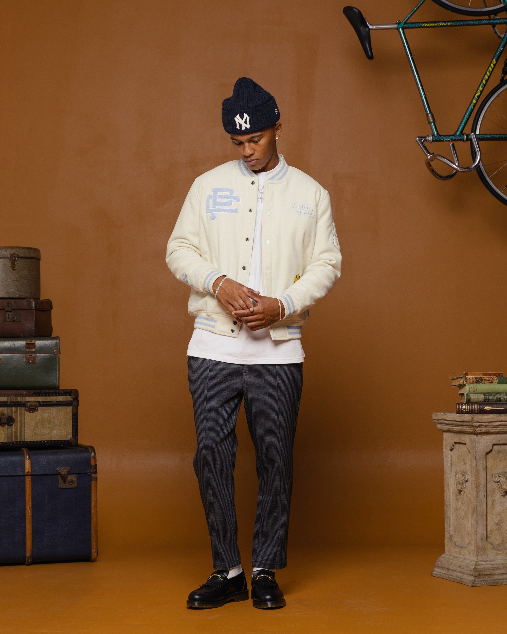 Carre Peace Varsity Jacket Off White/Blue sold by Culture Kings product image thumbnail 2