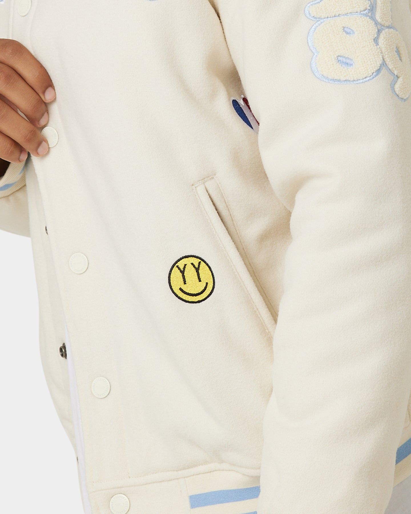 Carre Peace Varsity Jacket Off White/Blue sold by Culture Kings product image thumbnail 12