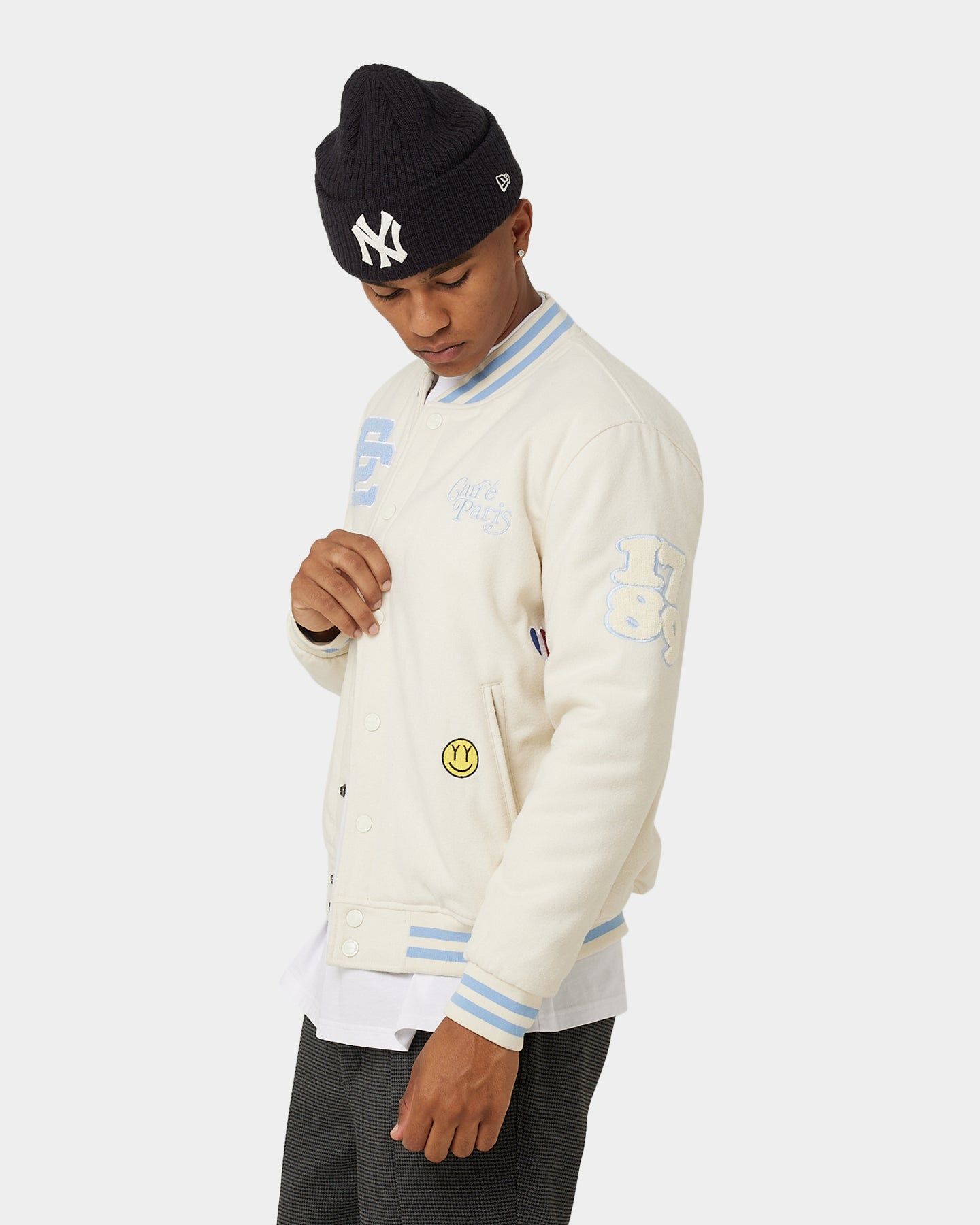 Carre Peace Varsity Jacket Off White/Blue sold by Culture Kings product image thumbnail 9