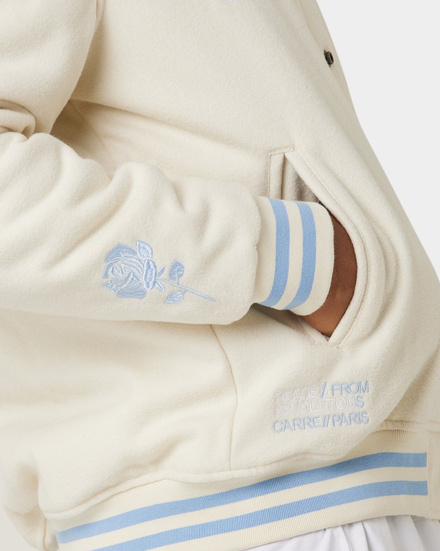 Carre Peace Varsity Jacket Off White/Blue sold by Culture Kings product image thumbnail 11