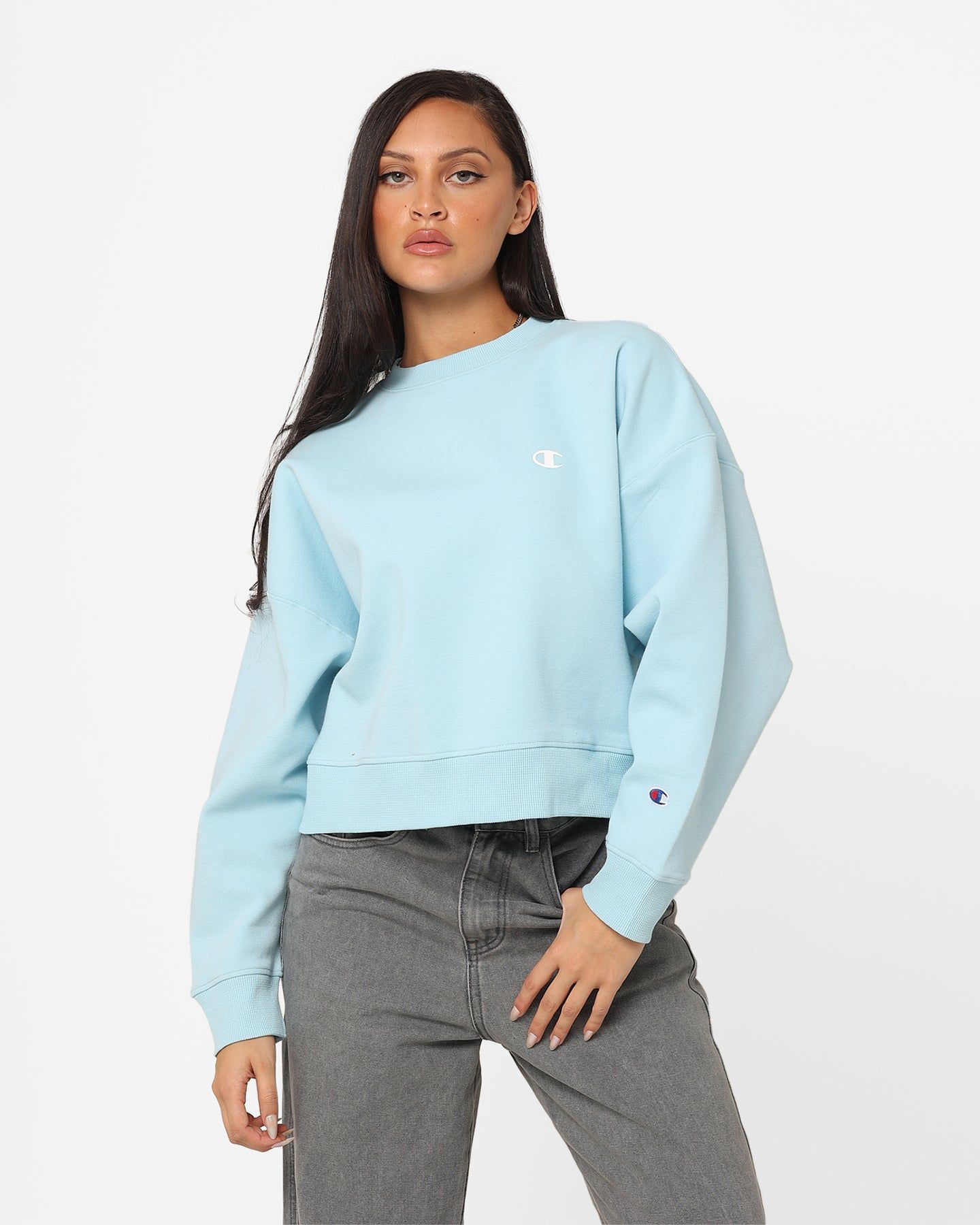 Champion Women's Rochester Base Crewneck Iced Blue CSI sold by Culture Kings
