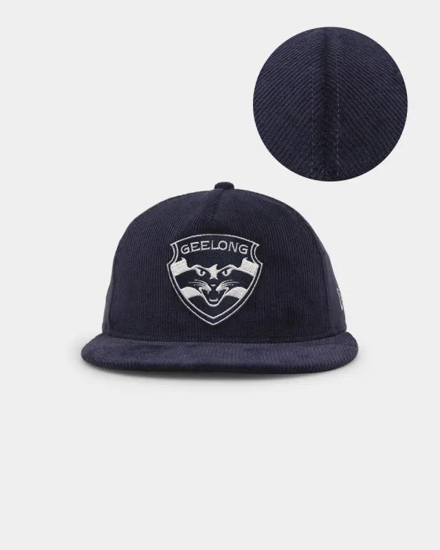 New Era Geelong Cats 'AFL 2023 Team Corduroy' Golfer Snapback Navy sold by Culture Kings