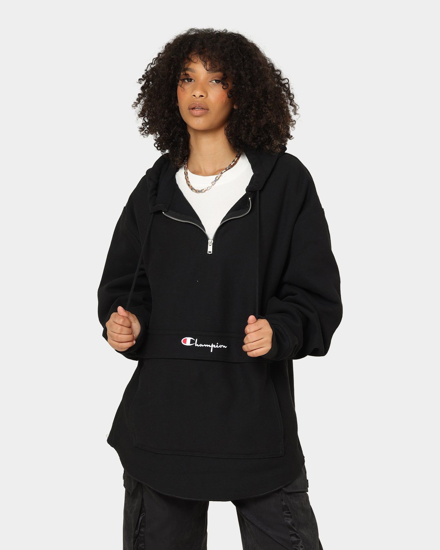 Champion Reverse Weave Boxy Anorak Hoodie Black sold by Culture Kings