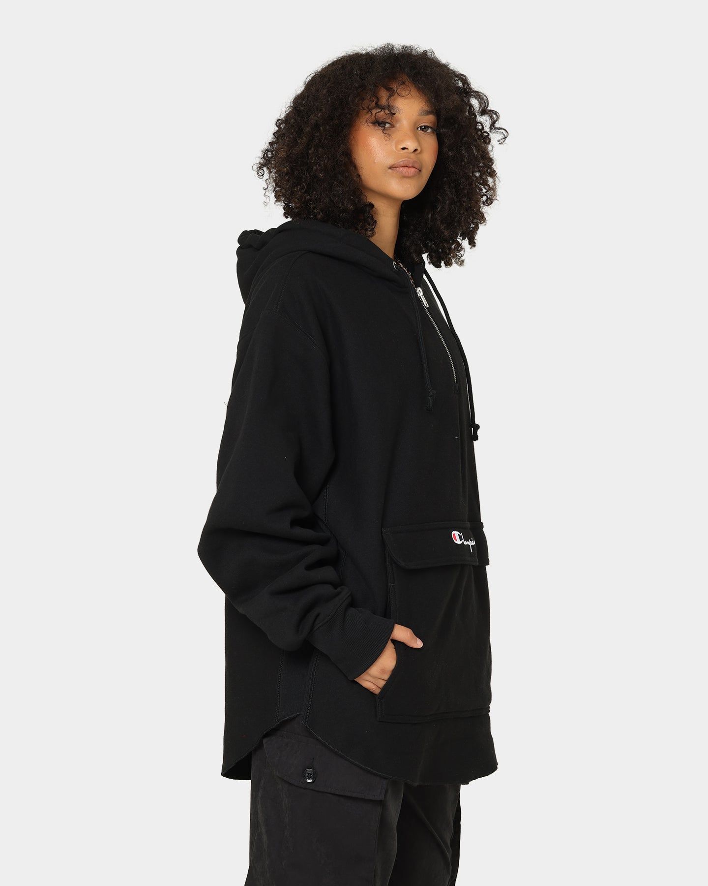 Champion Reverse Weave Boxy Anorak Hoodie Black sold by Culture Kings product image thumbnail 5