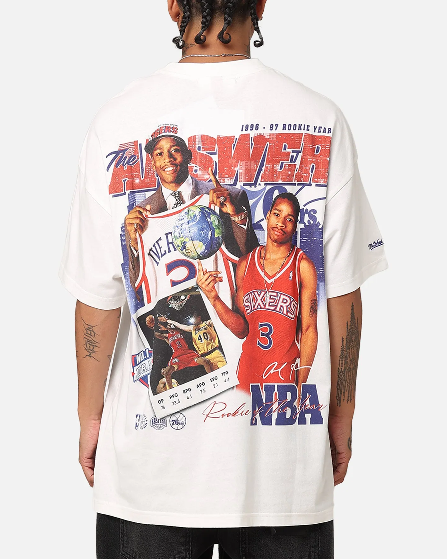 Mitchell & Ness Philadelphia 76ers Allen Iverson Rookie Season T-Shirt Vintage White sold by Culture Kings product image thumbnail 2