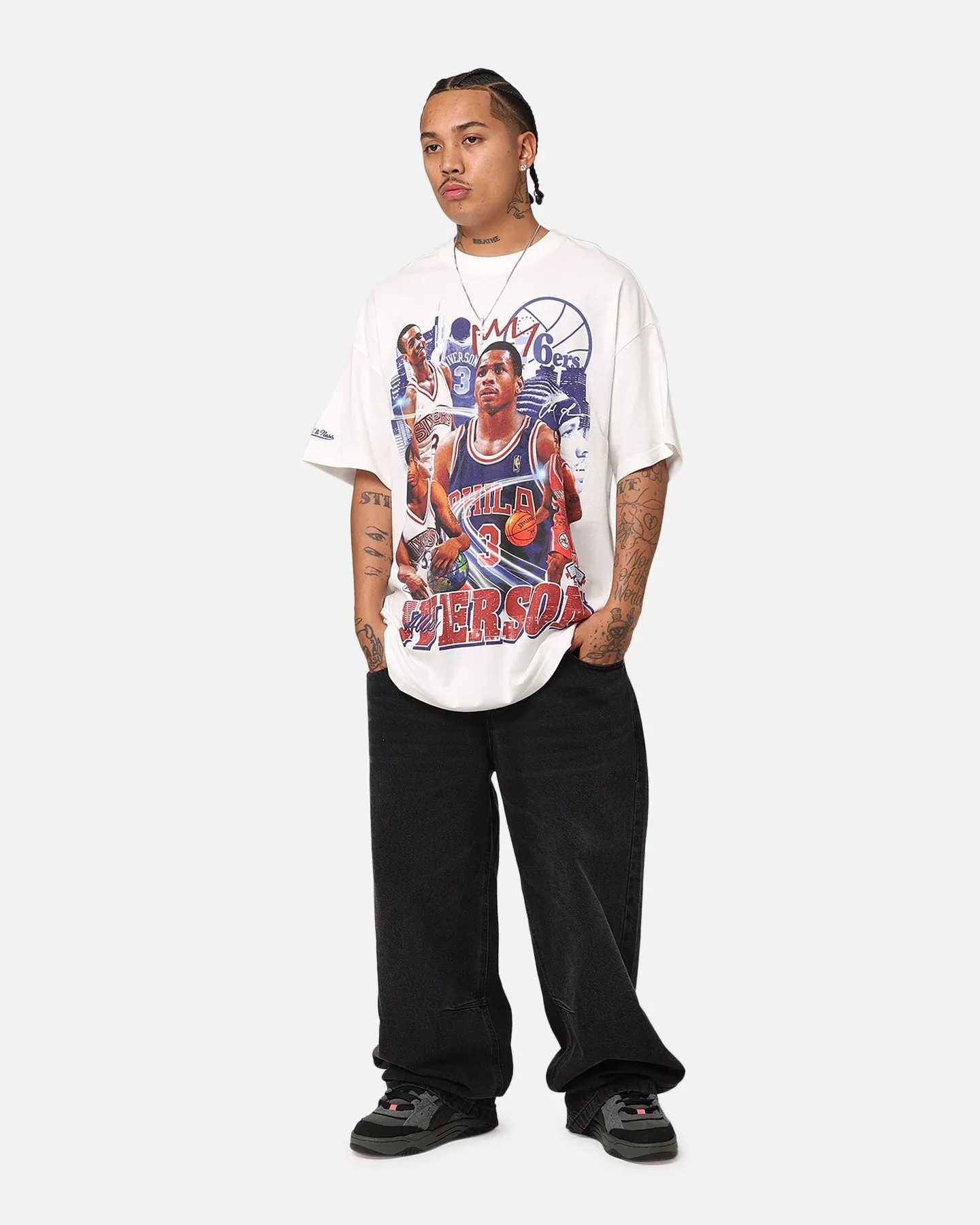 Mitchell & Ness Philadelphia 76ers Allen Iverson Rookie Season T-Shirt Vintage White sold by Culture Kings product image thumbnail 3