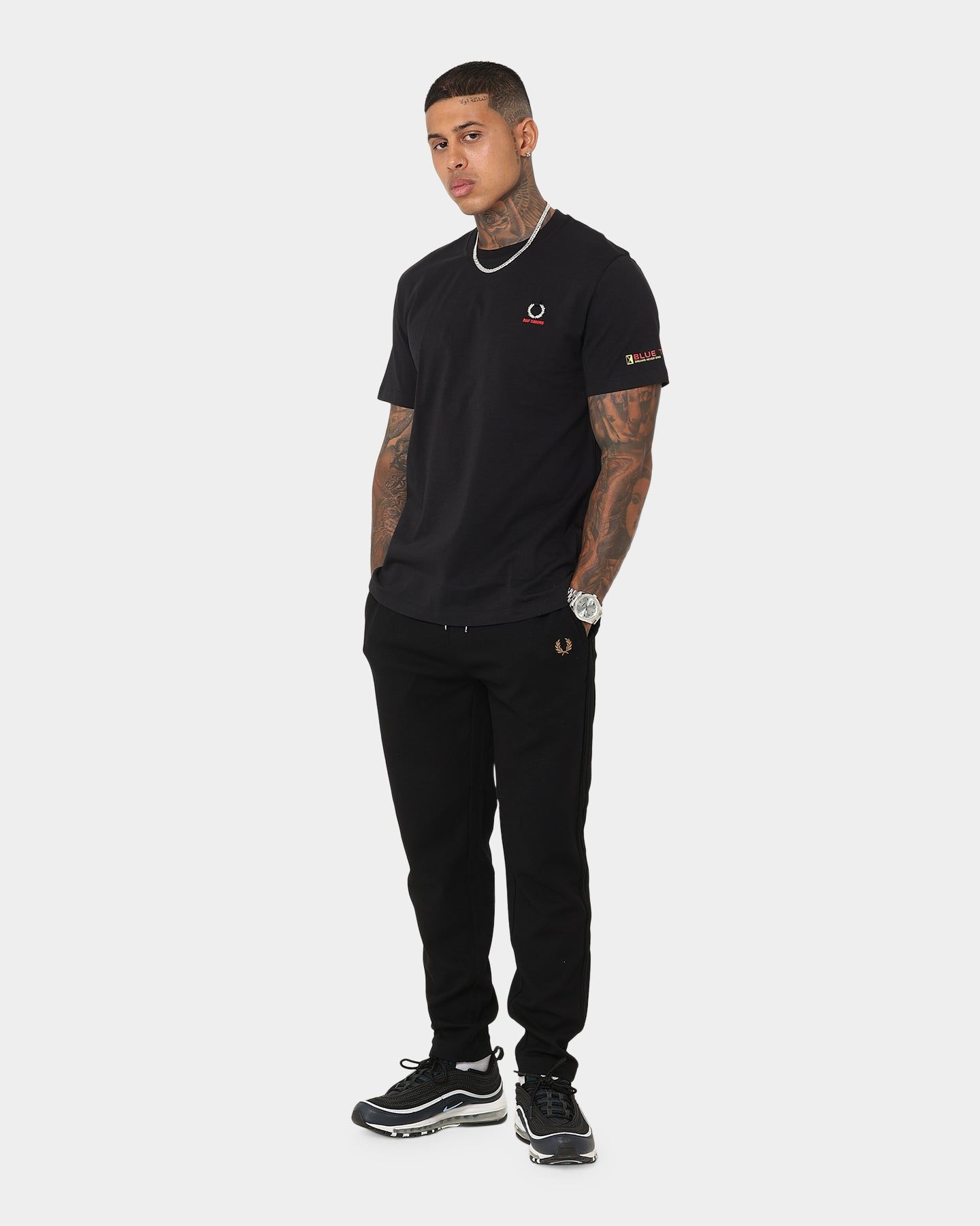 Fred Perry X Raf Simons Printed Sleeve T-Shirt Black sold by Culture Kings product image thumbnail 2