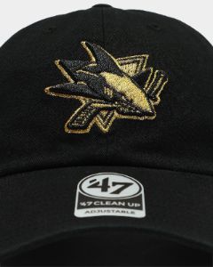 47 Brand San Jose Sharks Clean Up Strapback Black/Gold sold by Culture Kings
