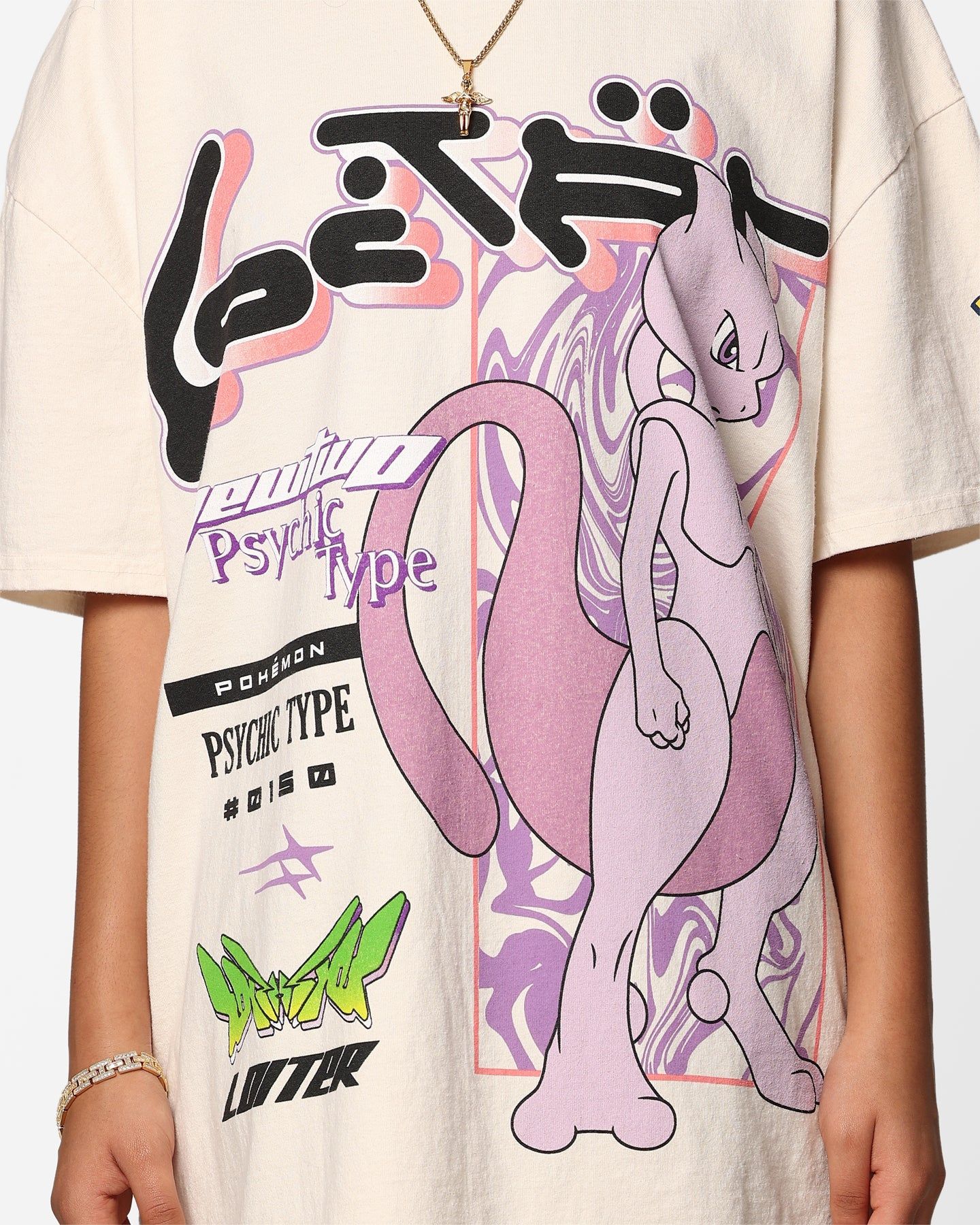 Loiter X Pokémon Mewtwo Premium T-Shirt Off White sold by Culture Kings product image thumbnail 4