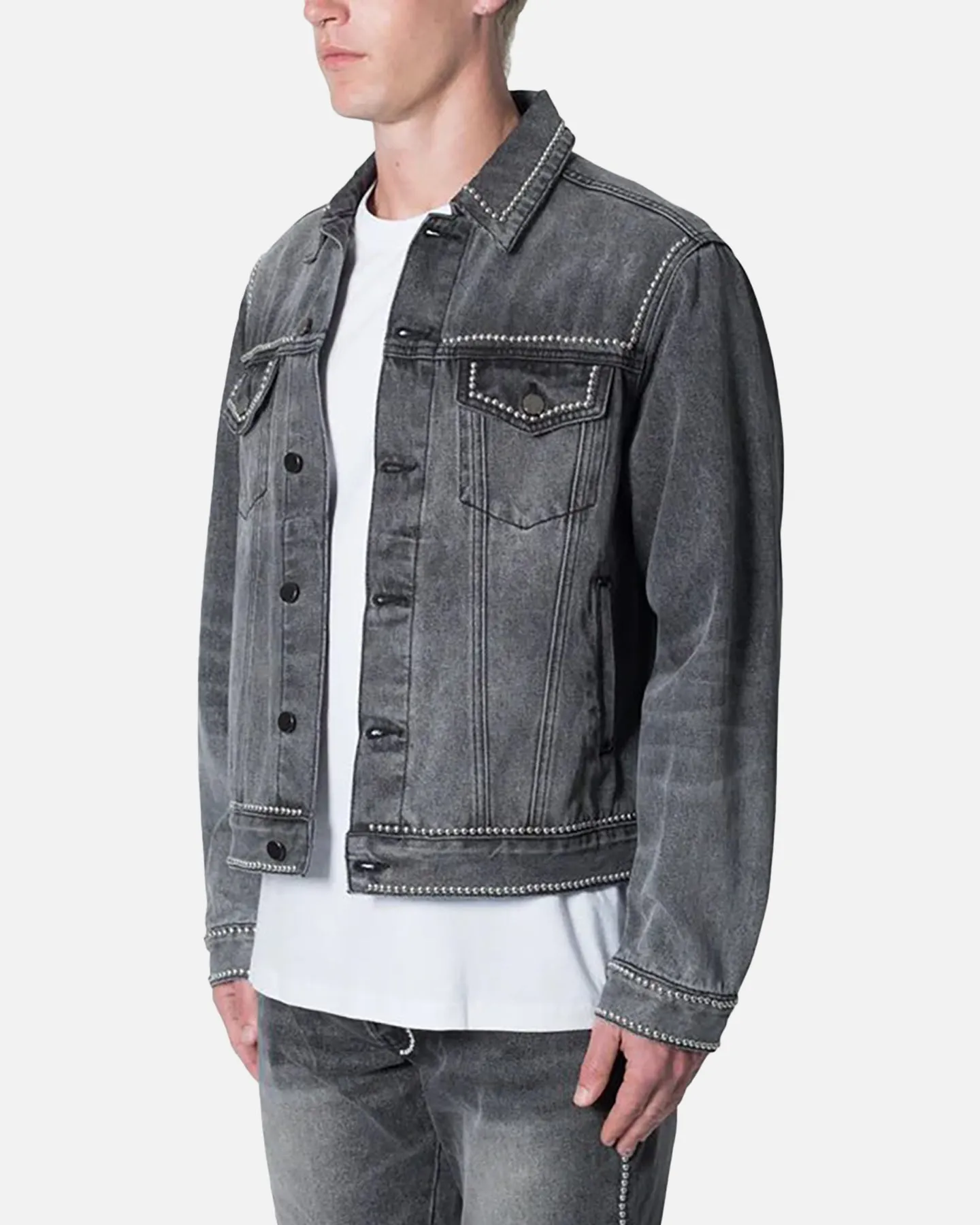 MNML Flat Studded Trucker Jacket Black sold by Culture Kings product image thumbnail 2
