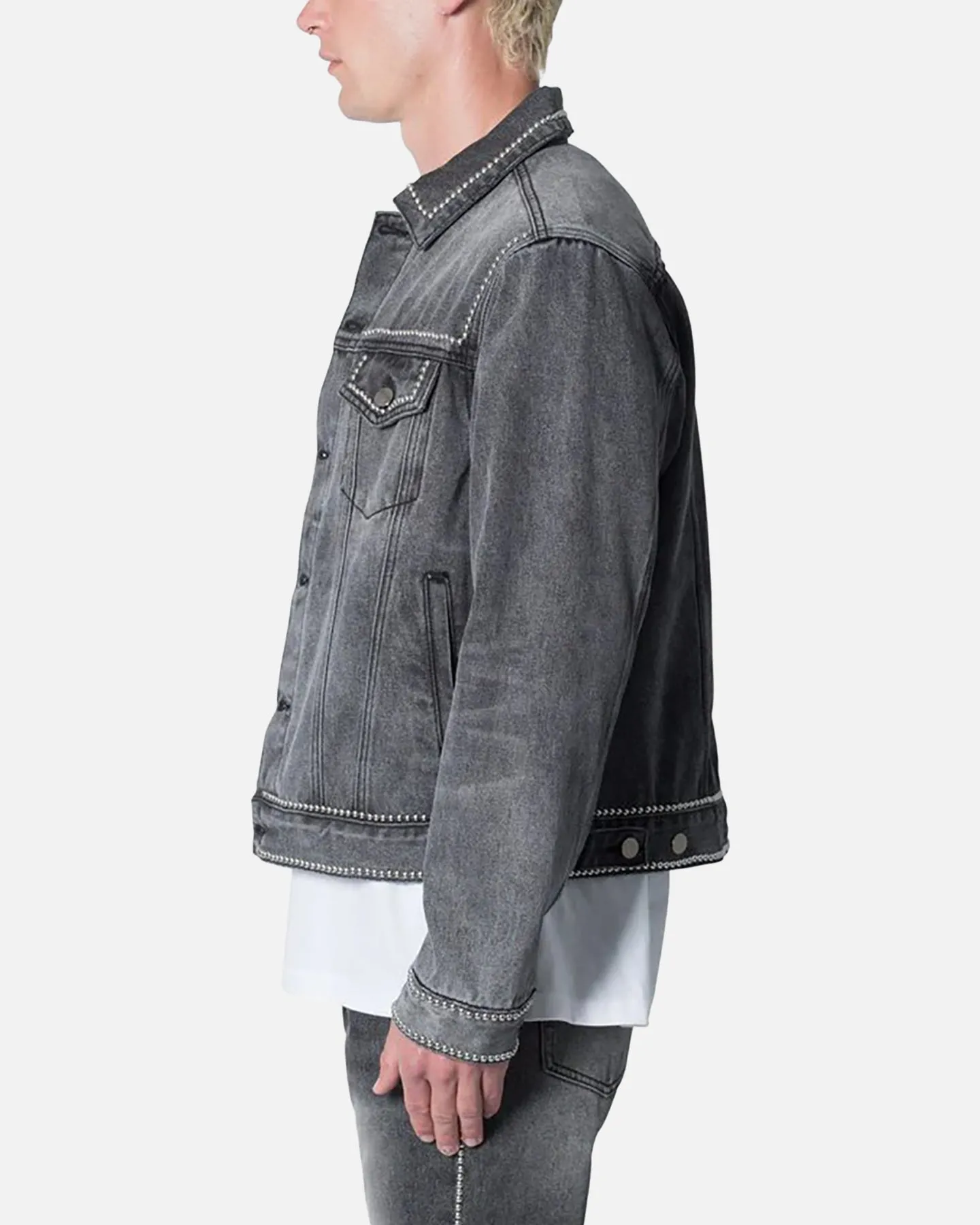 MNML Flat Studded Trucker Jacket Black sold by Culture Kings product image thumbnail 3