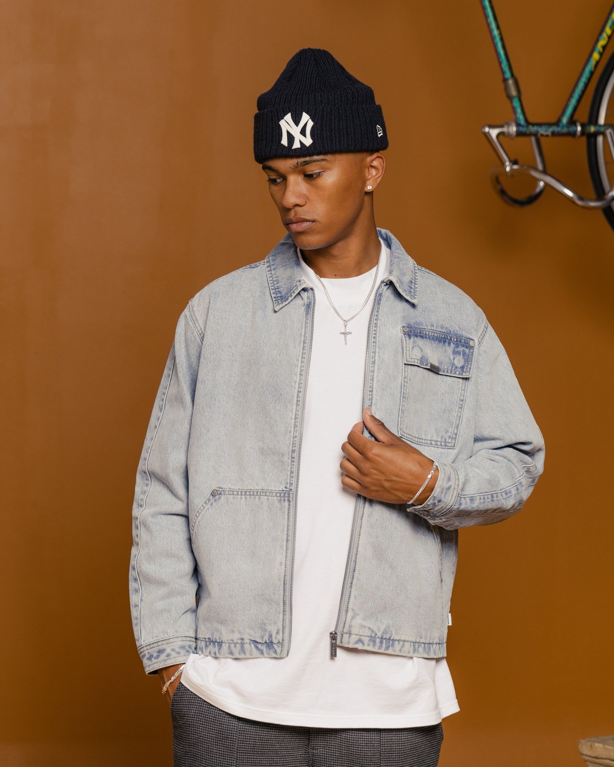 Carre Constructed Work Jacket Light Blue Denim sold by Culture Kings