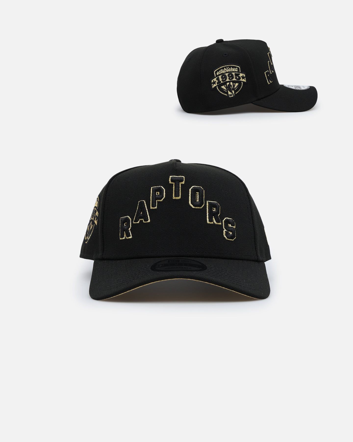 New Era Toronto Raptors 'NBA Gold Links' 9FORTY A-Frame Snapback Black/Gold sold by Culture Kings