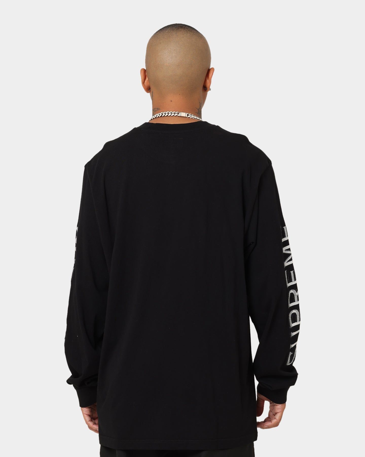 Supreme Intarsia Sleeve Long Sleeve T-Shirt Black sold by Culture Kings product image thumbnail 4