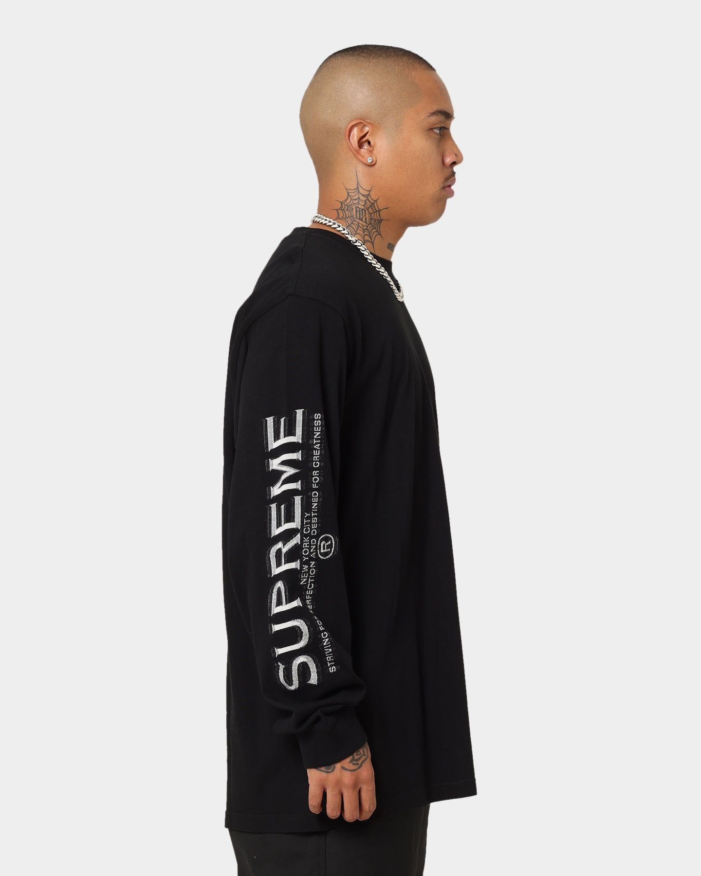 Supreme Intarsia Sleeve Long Sleeve T-Shirt Black sold by Culture Kings product image thumbnail 5